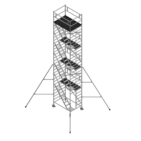 Freiheit Mobile Scaffold Tower With Stairway 1.35 m Wide – 8.4 m Platform Height