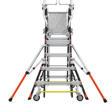 Little Giant Adjustable Safety Cage™ – 5'–9' Fiberglass Enclosed Elevated Platform | ANSI Type IAA | 375 lb Rated | Model 18509-240
