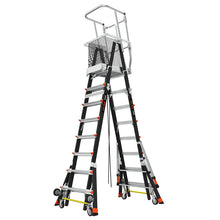 Little Giant Adjustable Safety Cage™ – 8'–14' Fiberglass Enclosed Elevated Platform | ANSI Type IAA | 375 lb Rated | Model 18515-240