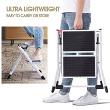 Liberti Steel 2-Step Folding Stool, Portable Safety Ladder, 150kg Load ladder