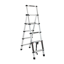 Liberti Telescopic Ladder  5-Step Folding Ladder with Non-Slip Treads Portable A-Type Aluminum Telescopic Ladder