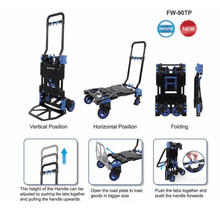 Heavy-Duty 2-in-1 Foldable Hand Truck Trolley | Aluminum Material Handling Cart | 137kg Capacity – Liberti