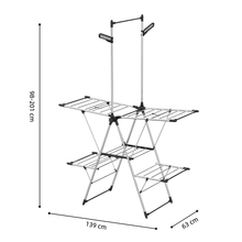 LIBERTI Stainless Steel Winged Clothes Drying Rack – Adjustable Height Multi-Layer Laundry Stand (Model 127906E)