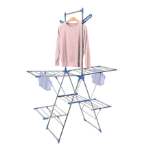 LIBERTI Stainless Steel Winged Clothes Drying Rack – Adjustable Height Multi-Layer Laundry Stand (Model 127906E)