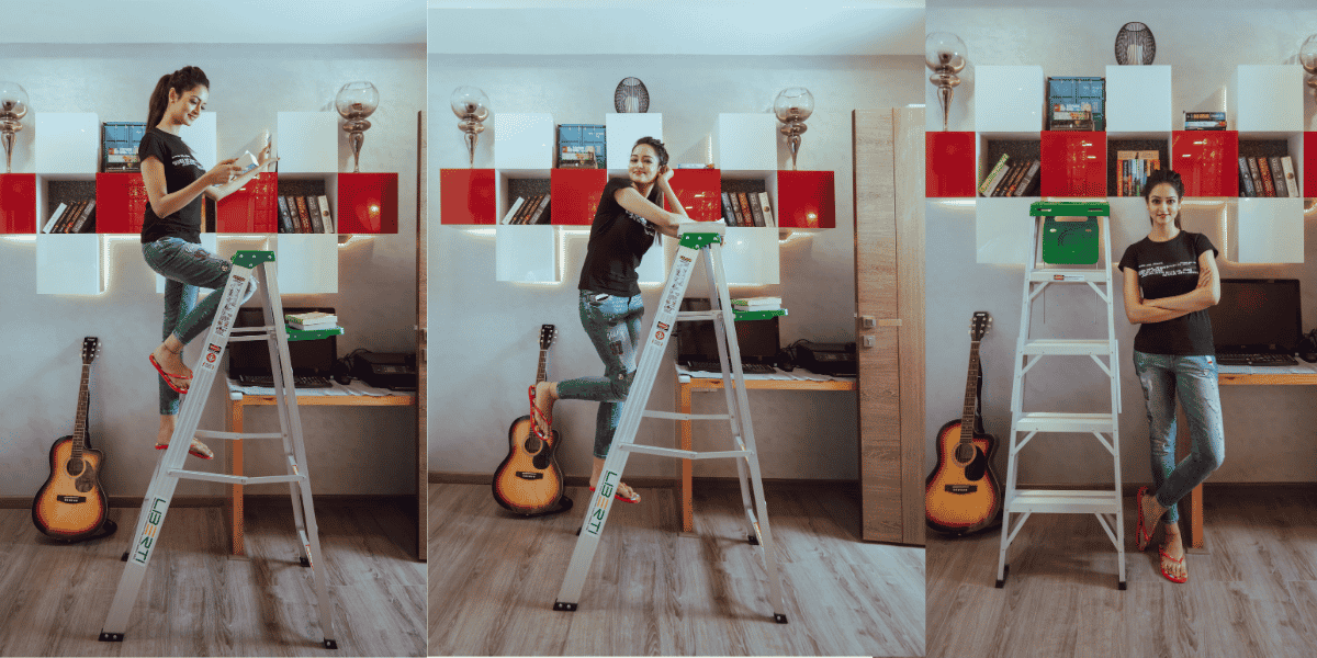 LIBERTI Aluminium Step Ladder with tool tray.