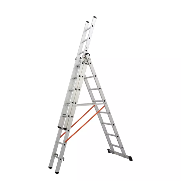 3 × 10 Multi-Position Aluminium Ladder, 30 Steps, 6.76 m Extended Length, 150 kg Load Capacity – Model 741522