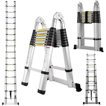 Aluminum Telescopic Folding Ladder 5 metre 2.5 x 2.5m | A-Type Multi-Purpose Extendable Ladder | Heavy Duty Non-Slip Portable Ladder for Home & Work