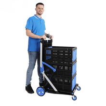 LIBERTI Two-Tier Heavy Duty Foldable Hand Truck with Baskets & Four TPR Wheels - FW-99C