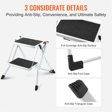 Liberti Steel 2-Step Folding Stool, Portable Safety Ladder, 150kg Load ladder
